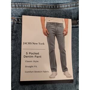 Jachs NY Men's 5 Pocket Denim Pant Light Wash Size 34x30